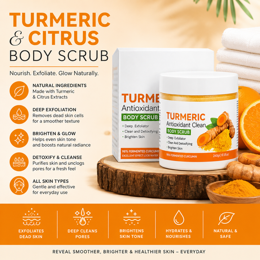Turmeric & Citrus Antioxidant Body Scrub | Deep Exfoliating & Brightening Skin Care