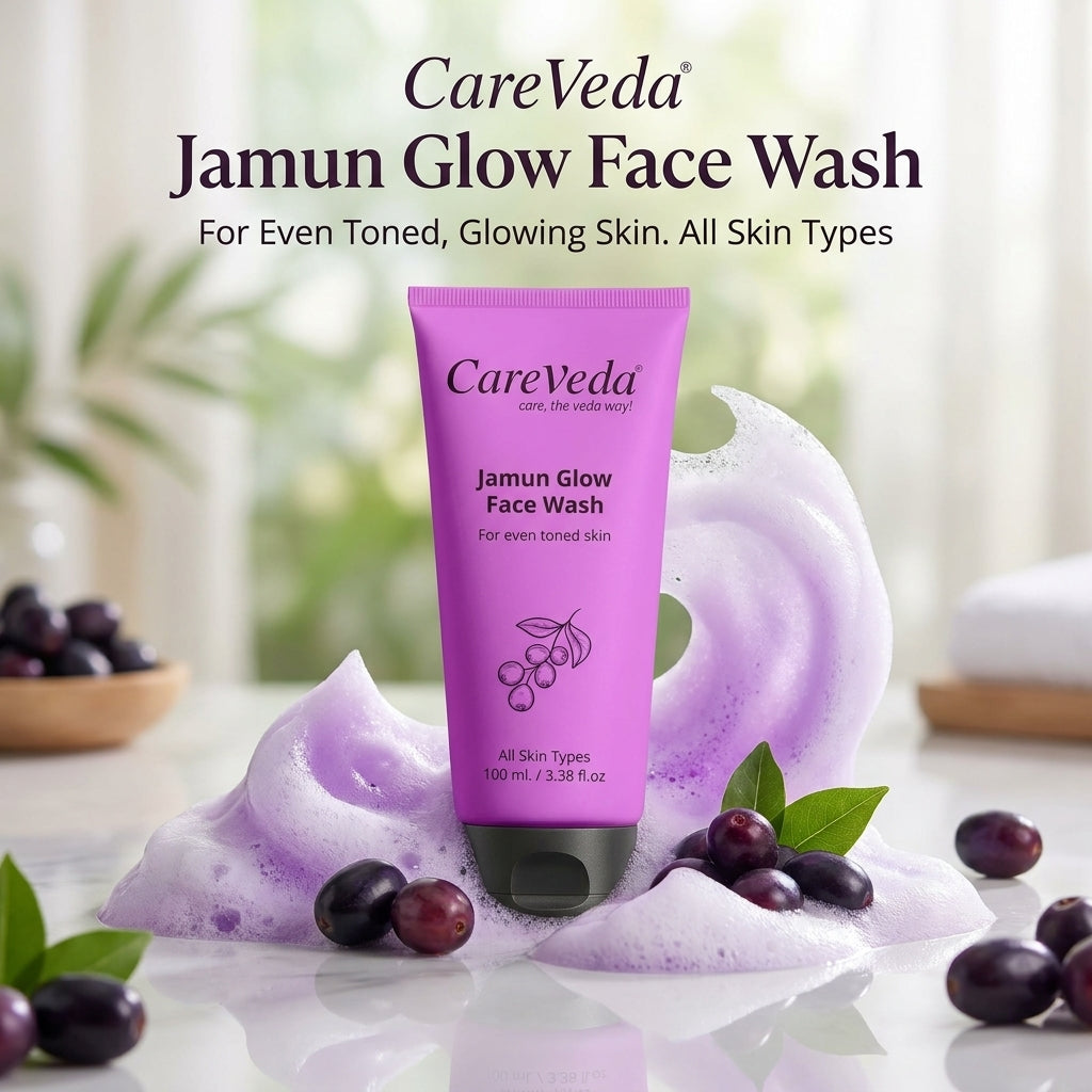 CareVeda Jamun Glow Face Wash 100ml | Antioxidant Face Cleanser for Even Toned & Glowing Skin
