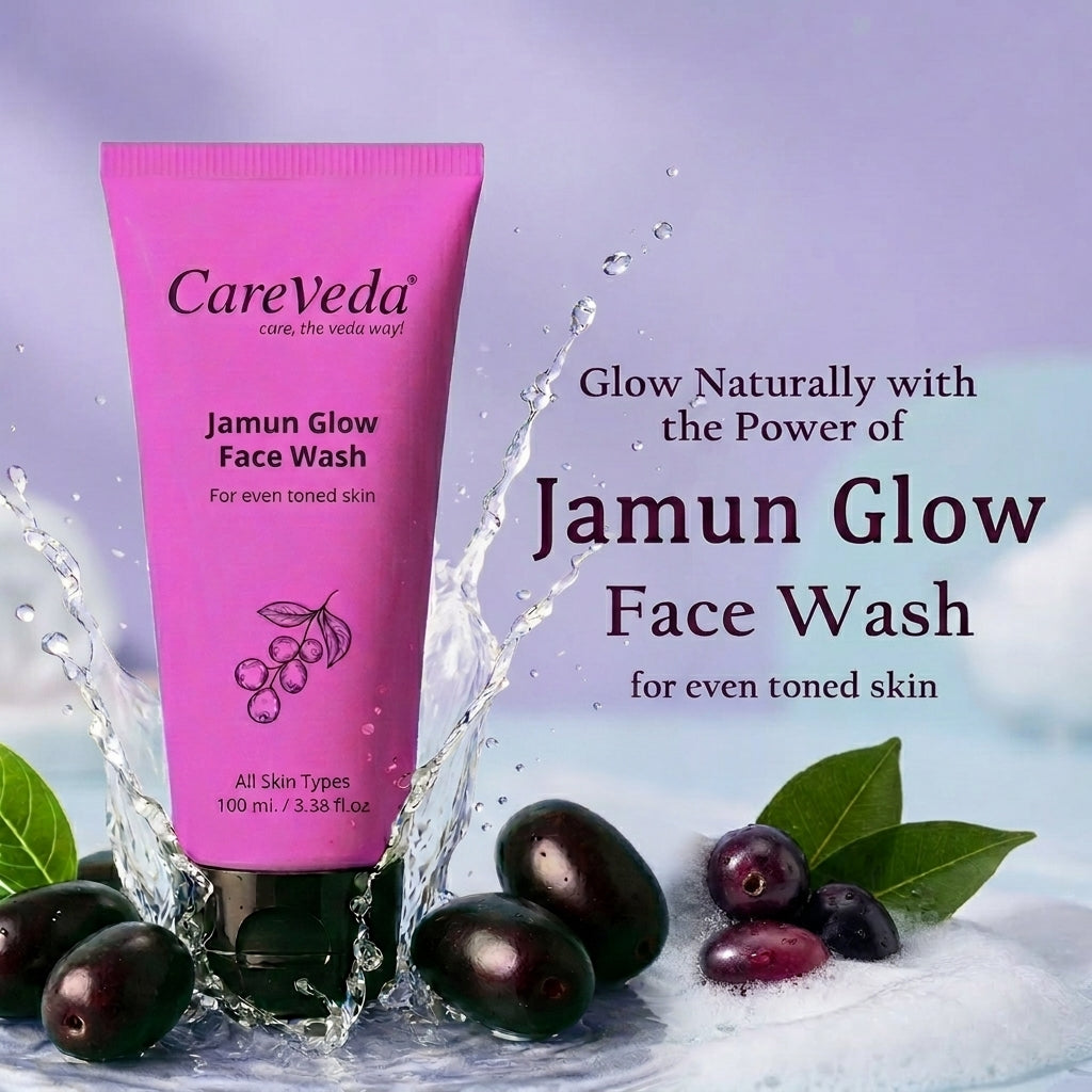CareVeda Jamun Glow Face Wash 100ml | Antioxidant Face Cleanser for Even Toned & Glowing Skin